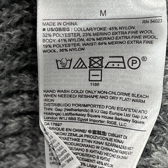 Banana Republic Womens Turtleneck Sweater Size Med Gray Wool Blend - Picture 4 of 8